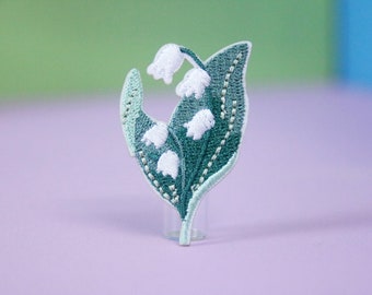 lily of the valley patch, iron on patch, embroidered patch, applique, patch for jacket, patch for backpack