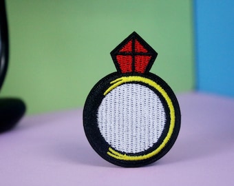 ruby ring patch, iron on patch, embroidered patch, applique, patch for jacket, patch for backpack