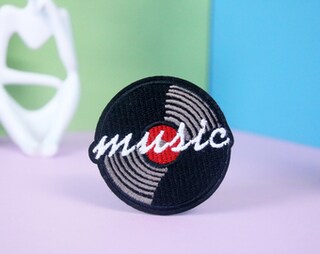 Patch Ricamata Note Musicali Da Stirare O Cucire - Applique Per Abbigliamento, 7,3x4,2 Cm