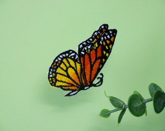 Danaus genutia patch, butterfly patch,  iron on patch, embroidered patch, applique, patch for jacket, patch for backpack