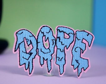 Patch DOPE, fonte, fer sur écusson, écusson brodé, appliqué, écusson pour veste, écusson pour sac à dos