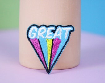 great patch, colorful, iron on patch, embroidered patch, applique, patch for jacket, patch for backpack