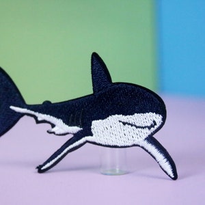 shark patch, iron on patch, embroidered patch, applique, patch for jacket, patch for backpack