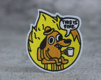 that's fine patch, optimism patch, iron on patch, embroidered patch, applique, patch for jacket, patch for backpack