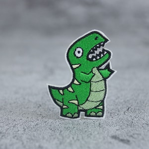 かわいい恐竜パッチ、グリーンパッチ、T-レックスパッチ、アイロンパッチ、刺繍パッチ、アップリケ、ジャケット用パッチ、バックパック用パッチ