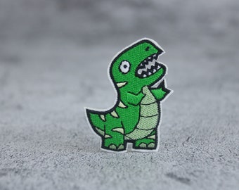 remendo de dinossauro fofo, remendo verde, remendo T-rex, remendo de ferro, remendo bordado, apliques, remendo para jaqueta, remendo para mochila