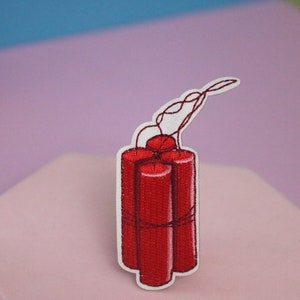 firecracker patch, Bomb patch, iron on patch, embroidered patch, applique, patch for jacket, patch for backpack
