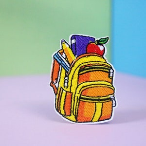 backpack patch, back to school patch, iron on patch, embroidered patch, applique, patch for jacket, patch for backpack