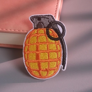 Ananas-Granaten-Aufnäher, Applikation für Jacke, Rucksack (zum Aufbügeln), witzig
