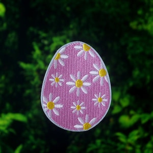 Osterei Aufnäher, geblümter Eier Aufnäher, Bügelbild, Gestickter Aufnäher, Applikation, Gestickter Flicken, Applikation für Jacke, Rucksack