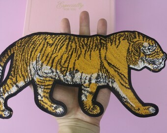 large tiger patch, iron on patch, embroidered patch, applique, patch for jacket, patch for backpack