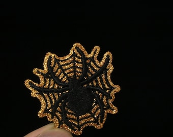 parche de araña brillante, hierro en parche, parche bordado, aplique, parche para chaqueta, parche para mochila