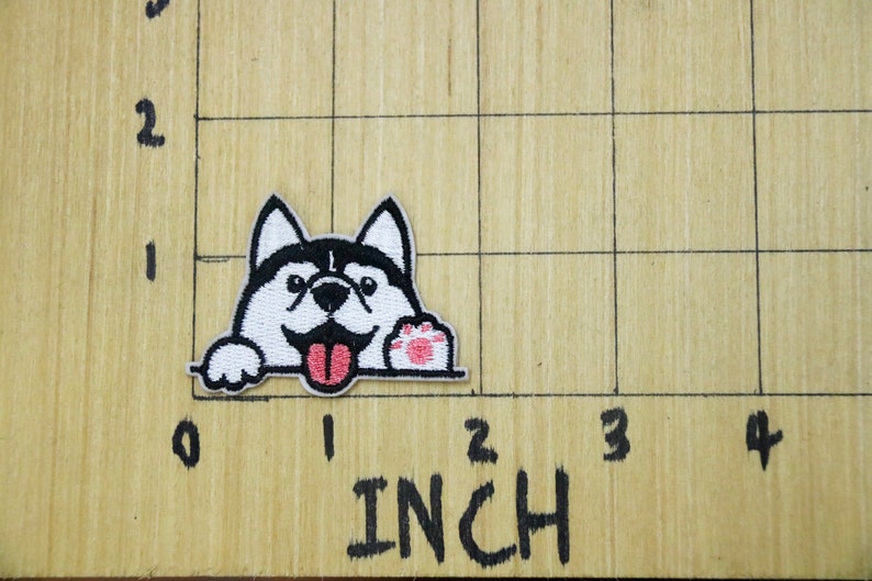 Écusson bonjour, écusson husky, écusson chien, écusson thermocollant, écusson brodé, appliqué, écusson pour veste, écusson pour sac à dos image 4