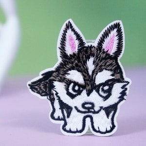 Husky patch, dog patch, iron on patch, embroidered patch, applique, patch for jacket, patch for backpack