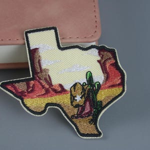 Écusson Texas, écusson Far West, écusson cowboy, écusson cactus, écusson thermocollant, écusson brodé, appliqué, écusson pour veste, écusson pour sac à dos