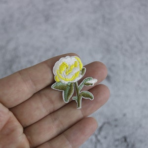 yellow rose patch, flower patch, iron on patch, embroidered patch, applique, patch for jacket, patch for backpack