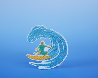 Parche de surf, parche de verano, parche de aventura, parche termoadhesivo, parche bordado, aplique, parche para chaqueta, parche para mochila
