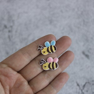 2 stuks kleine bijenpatches, schattig, sticker, opstrijkbare patch, geborduurde patch, stoffen, patch voor jas, patch voor rugzak