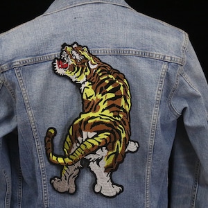 large tiger patch, iron on patch, embroidered patch, applique, patch for jacket, patch for backpack