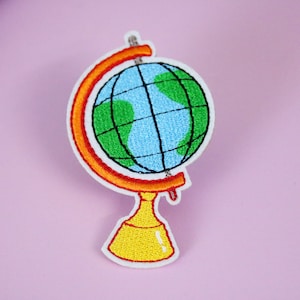 tellurion patch, the Earth patch, iron on patch, embroidered patch, applique, patch for jacket, patch for backpack