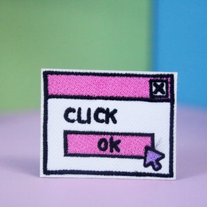 oke patch, klik ok patch, opstrijkbare patch, geborduurde patch, applique, patch voor jas, patch voor rugzak