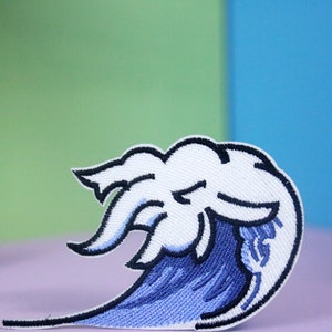 wave patch, sea wave patch, iron on patch, embroidered patch, applique, patch for jacket, patch for backpack