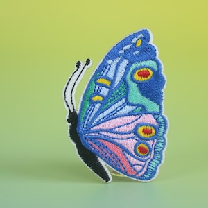 Precioso parche de mariposa voladora, parche termoadhesivo, parche bordado, aplique, parche para chaqueta, parche para mochila