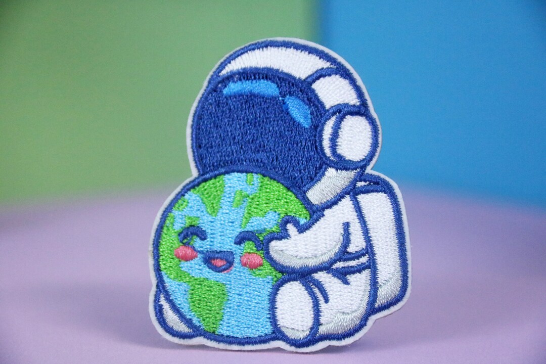 Astronaut Embraces the Earth Patch, Iron on Patch, Embroidered Patch ...