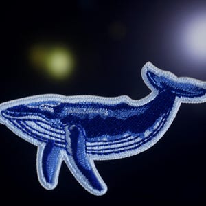 クジラのパッチ、シロナガスクジラのパッチ、アイロンパッチ、刺繍パッチ、アップリケ、ジャケット用パッチ、バックパック用パッチ