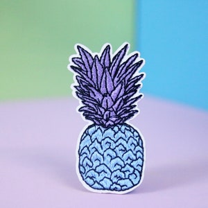 ice pineapple patch, iron on patch, embroidered patch, applique, patch for jacket, patch for backpack