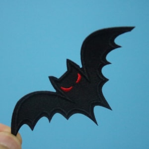 bat patch, evil bat patch, iron on patch, embroidered patch, applique, patch for jacket, patch for backpack
