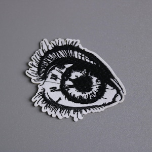 eye patch, eyelash patch, iron on patch, embroidered patch, applique, patch for jacket, patch for backpack