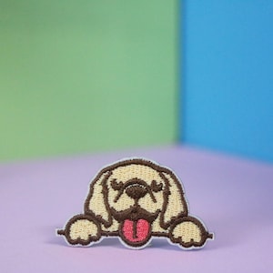 Golden Retriever patch, puppy patch, iron on patch, embroidered patch, applique, patch for jacket, patch for backpack