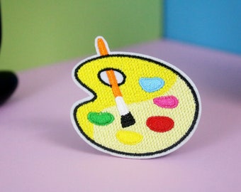 palette patch, art patch, iron on patch, embroidered patch, applique, patch for jacket, patch for backpack
