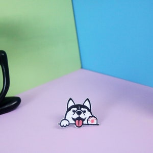 Écusson bonjour, écusson husky, écusson chien, écusson thermocollant, écusson brodé, appliqué, écusson pour veste, écusson pour sac à dos image 3