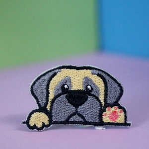 bulldog patch, cute patch, iron on patch, embroidered patch, applique, patch for jacket, patch for backpack