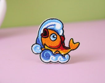 Koi patch, fish patch, iron on patch, embroidered patch, applique, patch for jacket, patch for backpack