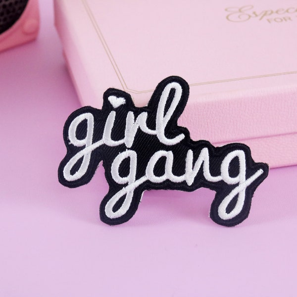 girl gang patch, girl power patch, iron on patch, embroidered patch, applique, patch for jacket, patch for backpack