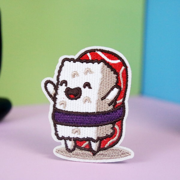 cute Sushi patch, iron on patch, embroidered patch, applique, patch for jacket, patch for backpack