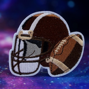 football helmet and football patch, sport patch, iron on patch, embroidered patch, applique, patch for jacket, patch for backpack