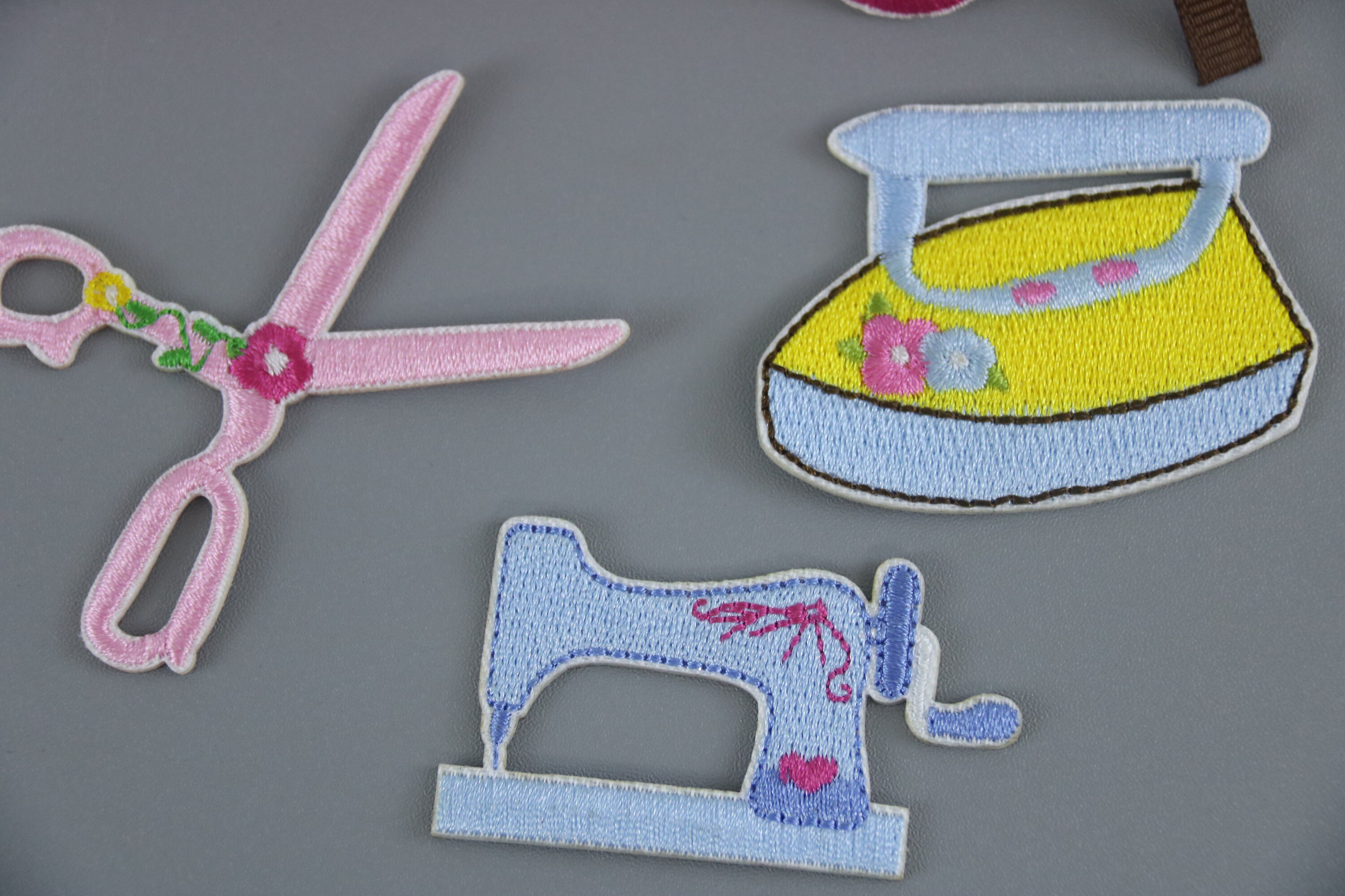 Craft Patch Set of 6 Sewing Craft Patch, Sewing Work Patch, Scissor, Hanger, Iron ...