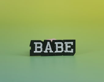babe patch, baby patch, word patch, iron on patch, embroidered patch, applique, patch for jacket, patch for backpack