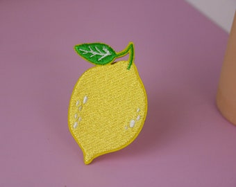 gorgeous lemon patch, iron on patch, embroidered patch, applique, patch for jacket, patch for backpack