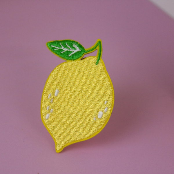 magnifique patch citron, écusson thermocollant, écusson brodé, appliqué, écusson pour veste, écusson pour sac à dos