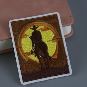 wild west patch, cowboy patch, ride a horse, iron on patch, embroidered patch, applique, patch for jacket, patch for backpack