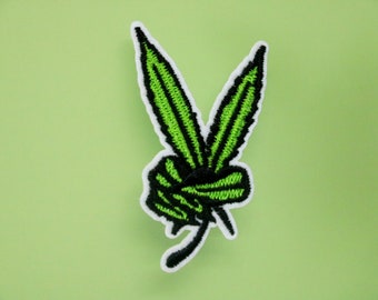 marihuana-patch, ja-patch, opstrijkbare patch, geborduurde patch, appliqué, patch voor jas, patch voor rugzak
