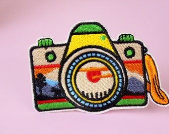camera patch, Hiking patch, wild patch, iron on patch, embroidered patch, applique, patch for jacket, patch for backpack