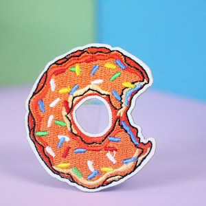 donut patch, iron on patch, embroidered patch, applique, patch for jacket, patch for backpack