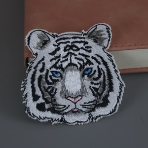 Aufnäher Bügelbild Aufbügler Iron On Patches Applikation Weißer Tiger