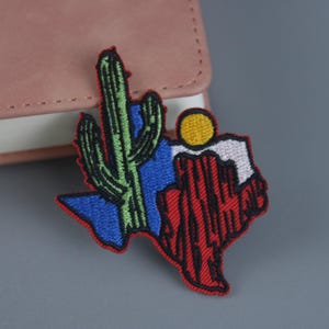 Texas patch, cactus patch, wild west patch, iron on patch, embroidered patch, applique, patch for jacket, patch for backpack